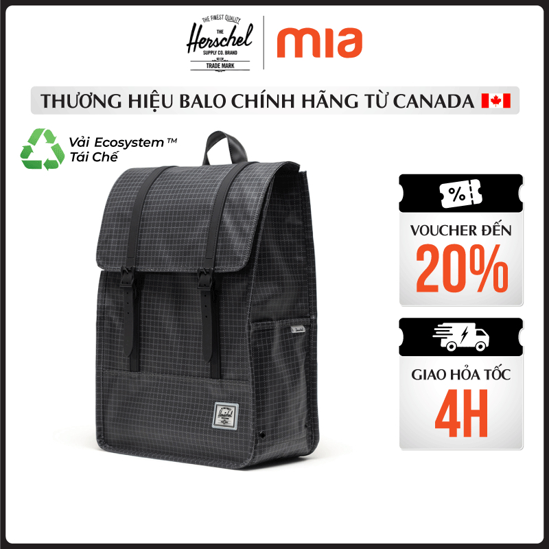 Balo Herschel Survey II Weather Resistant Standard - Laptop Nam Nữ 15-16 Inch, Vải EcoSystem Tái Chế