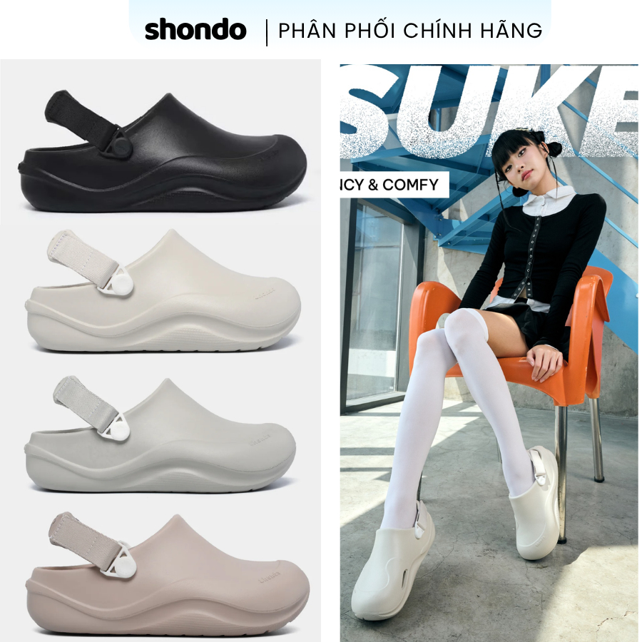 [FULL BOX] [TẶNG VỚ] Giày Clog nhựa đi mưa, sandal, Sục Suke đủ màu Nam Nữ chính hãng Shondo
