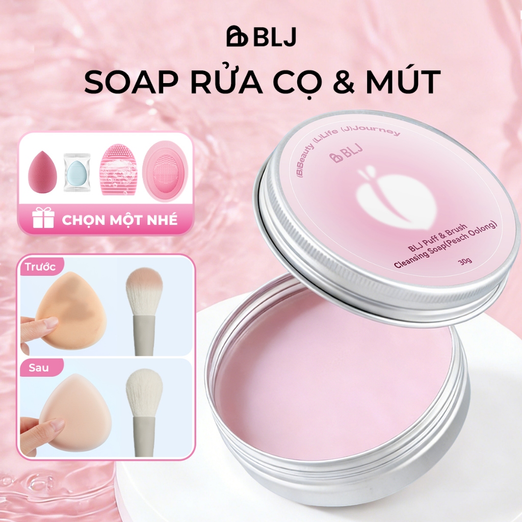 BLJ Soap rửa cọ trang điểm Brush Cleansing Soap 30g Xà Phòng Vệ Sinh Cọ & Mút Trang Điểm