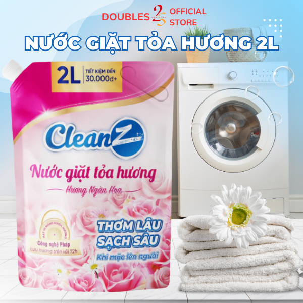 Nước Giặt Xả Tỏa Hương CleanZ Hương Ngàn Hoa Đánh Bay Vết Bẩn, Hương Thơm Mềm Mại Bảo Vệ Màu Quần Áo