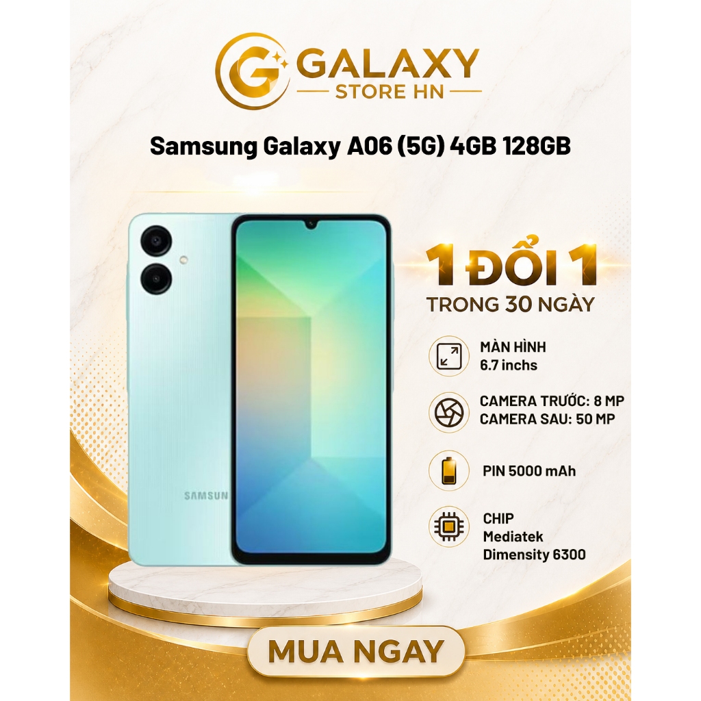Điện thoại Samsung Galaxy A06 (5G) 4GB 128GB Chính Hãng