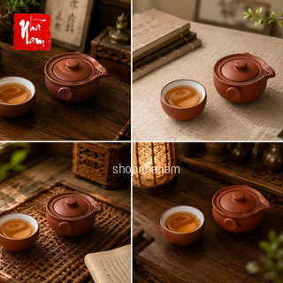 Bộ ấm chén tử sa pha trà Độc ẩm