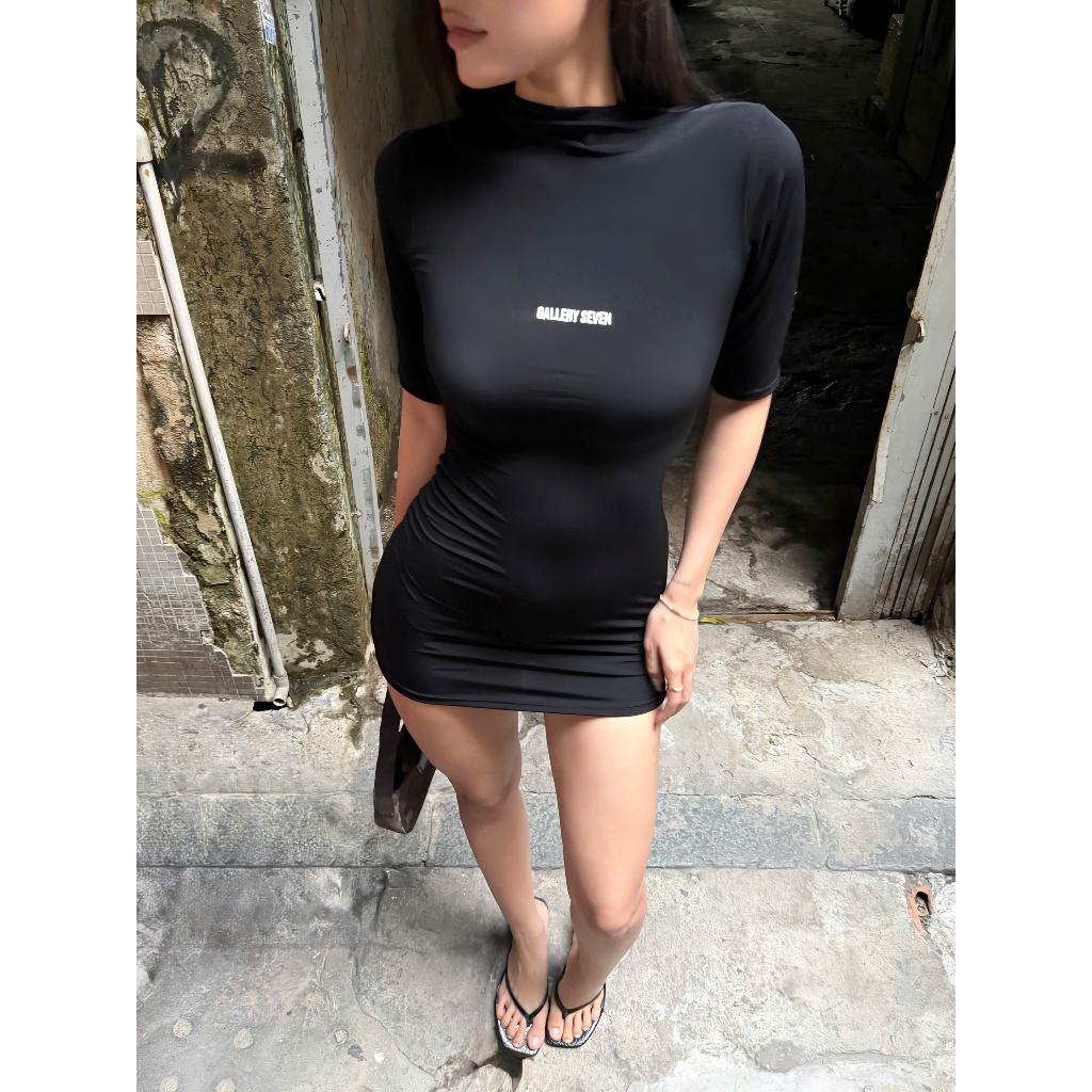 [DORIS MINI DRESS] Đầm ôm body tay lửng GALLERY SEVEN thiết kế thêu logo cá tính