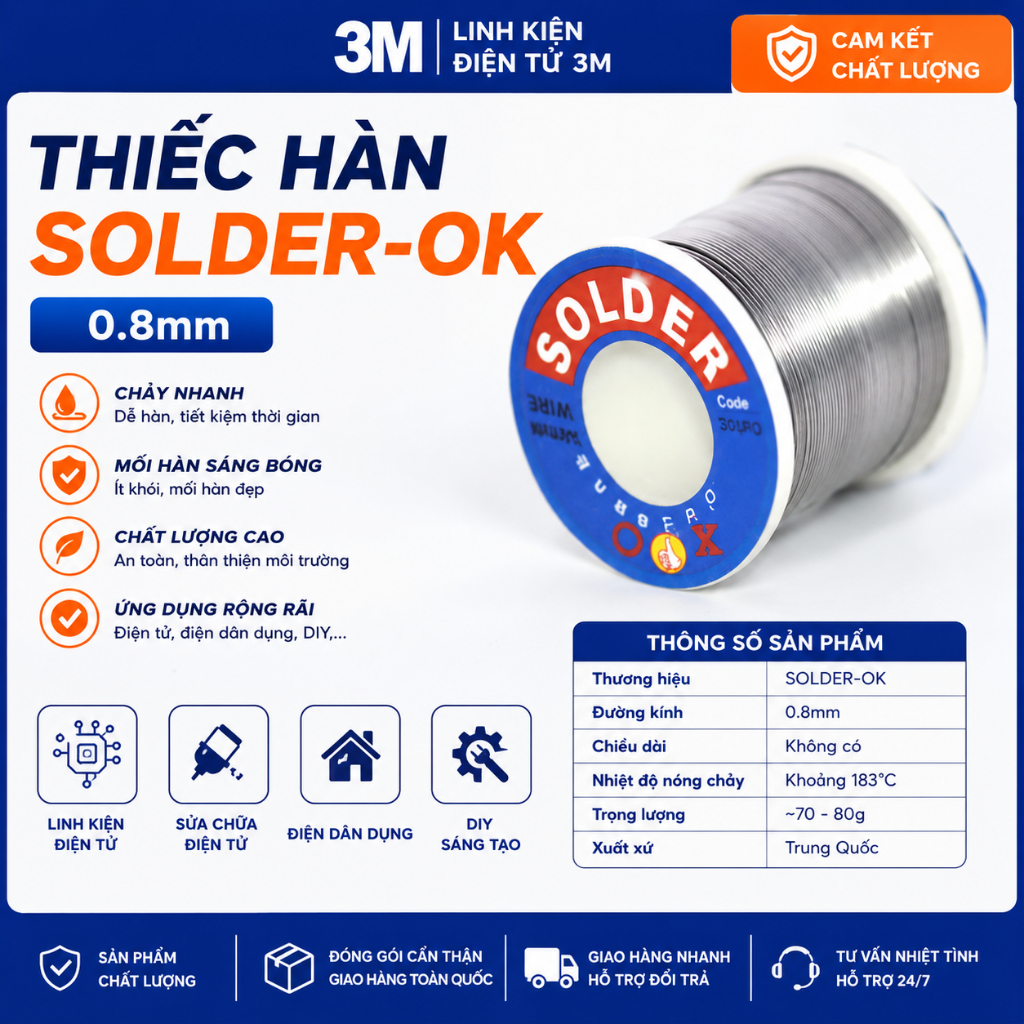 Thiếc Hàn SOLDER-Ok 0.8mm