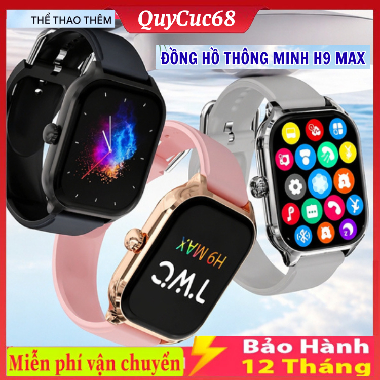 Đồng Hồ Thông Minh H9 / T2 / T800 Pro Max Nghe Gọi Bluetooth, Đo Huyết Áp, Oxy Máu, Màn Hình Lớn Phù