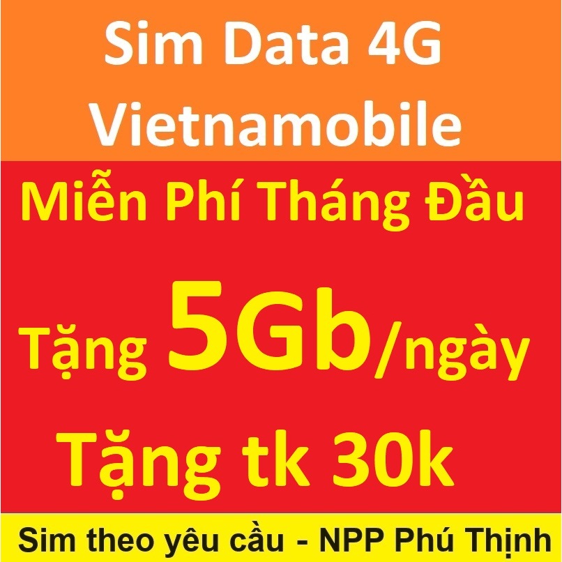 Sim data Vietnamobile, tặng 150Gb/tháng, 600Gb/tháng, 1 tỷ Gb/tháng
