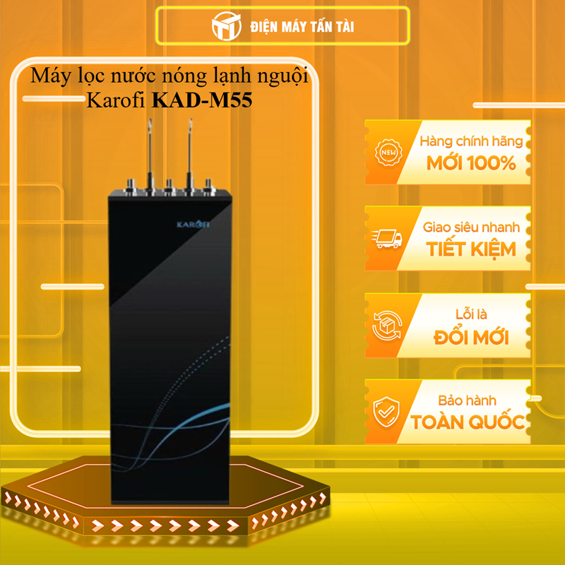 (TOÀN QUỐC) - KAD-M55 - Máy lọc nước nóng lạnh nguội Karofi 10 Lõi KAD-M55