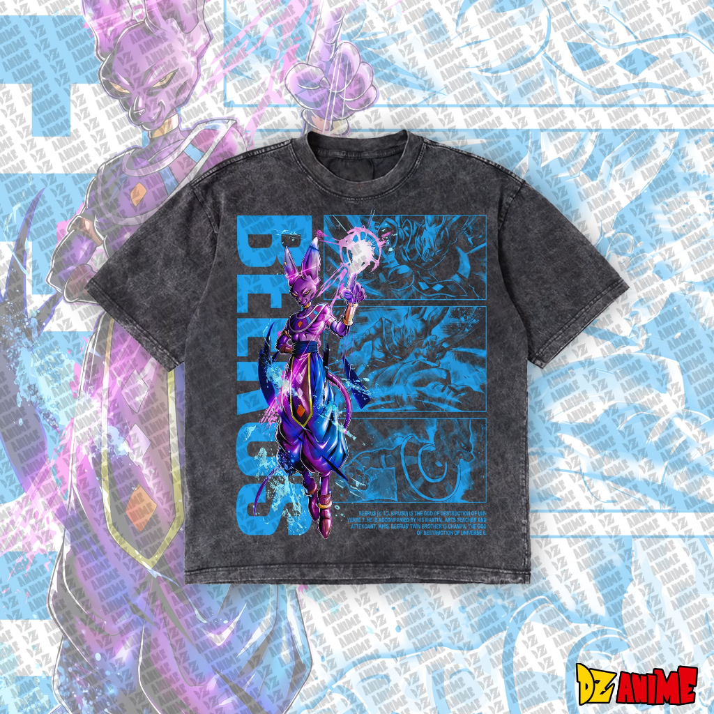 Áo Tshirt Dragon Ball Z Beerus Sama Chất Liệu Wash DZ-DBZ-011