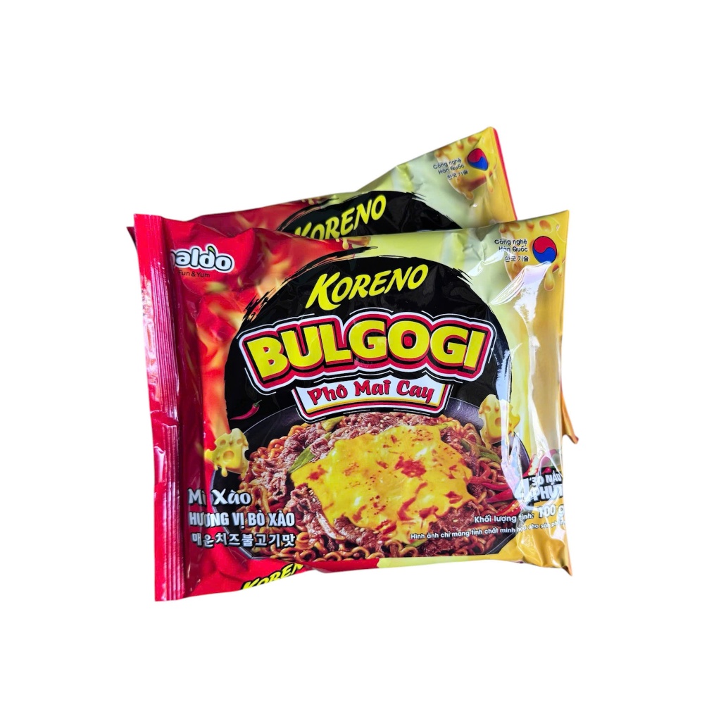 MÌ XÀO HƯƠNG VỊ BÒ XÀO BULGOGI PHÔ MAI CAY KORENO 24 GÓI/THÙNG