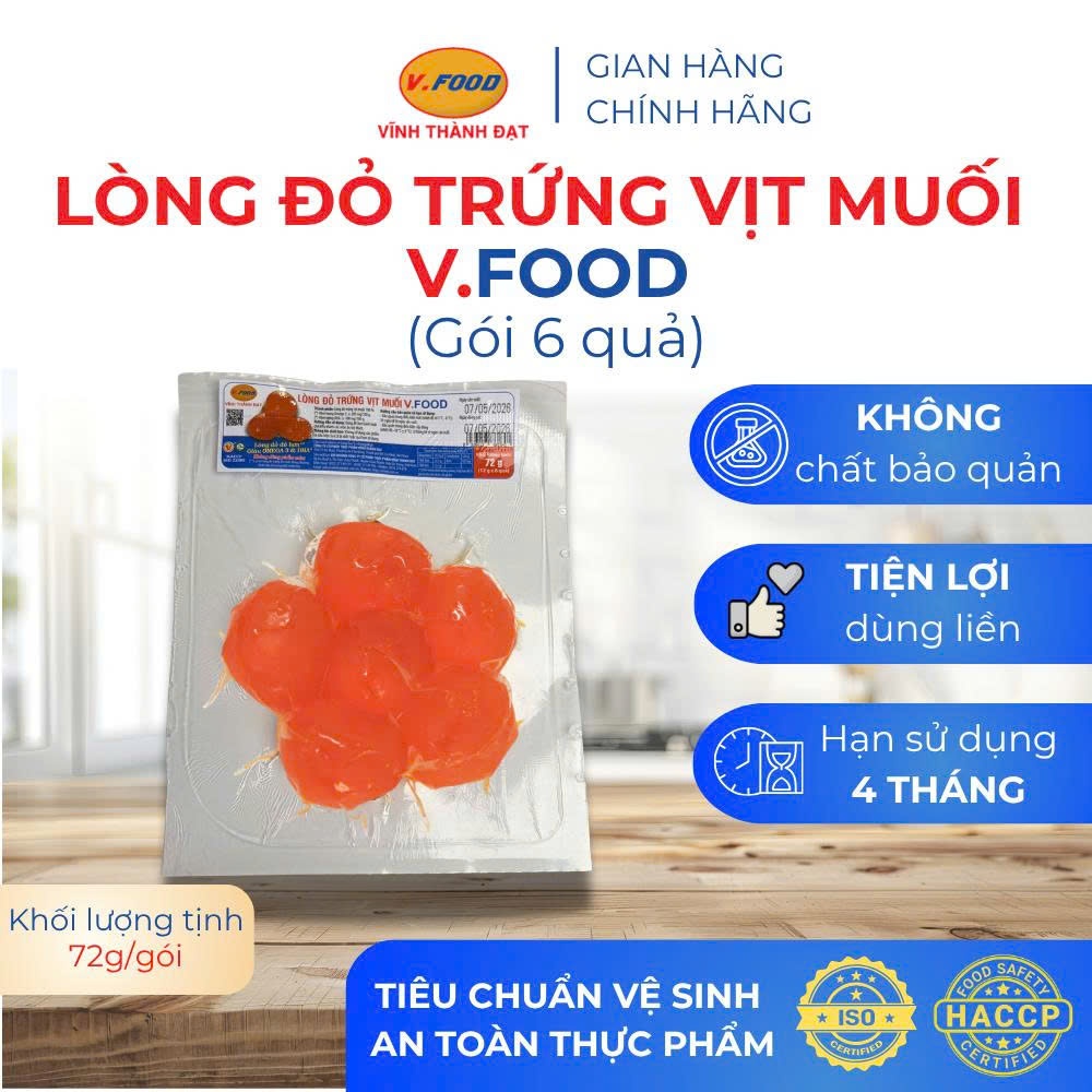 Lòng đỏ trứng vịt muối VFood nguyên chất, tiện lợi