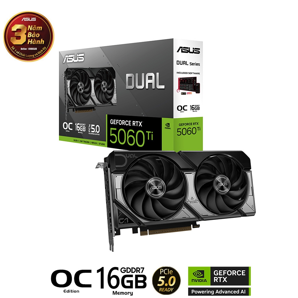 VGA ASUS DUAL RTX 5060 TI 16GB GDDR7 OC