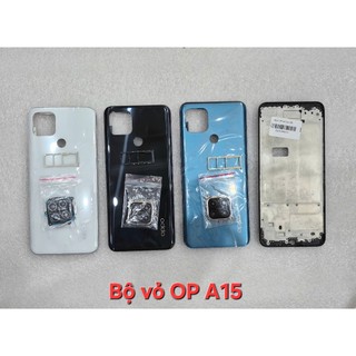 Bộ vỏ Oppo A15/ A15S (gồm vỏ, xương, phím bấm, kính cam, khe sim)