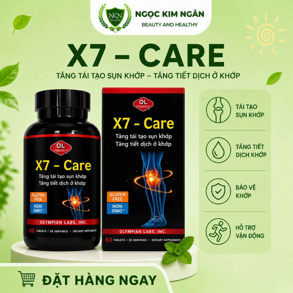 X7 Care - Hỗ trợ tăng tái tạo sụn khớp - Tăng tiết dịch ở khớp - Hộp 60 viên