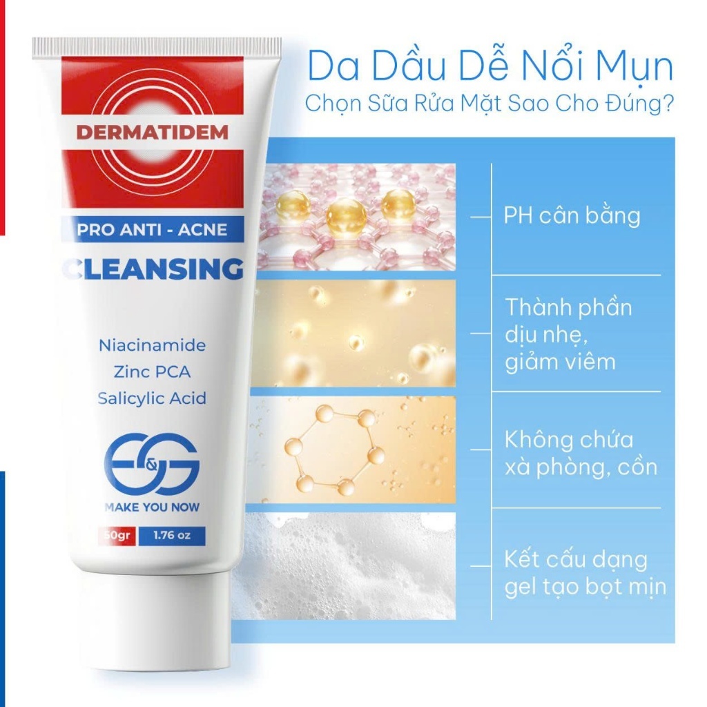 Combo Sữa rửa mặt Dermatidem và Gel Chấm mụn, Giảm mụn mờ thâm Dermatidem Extra cho da nhạy cảm | BigBuy360 - bigbuy360.vn