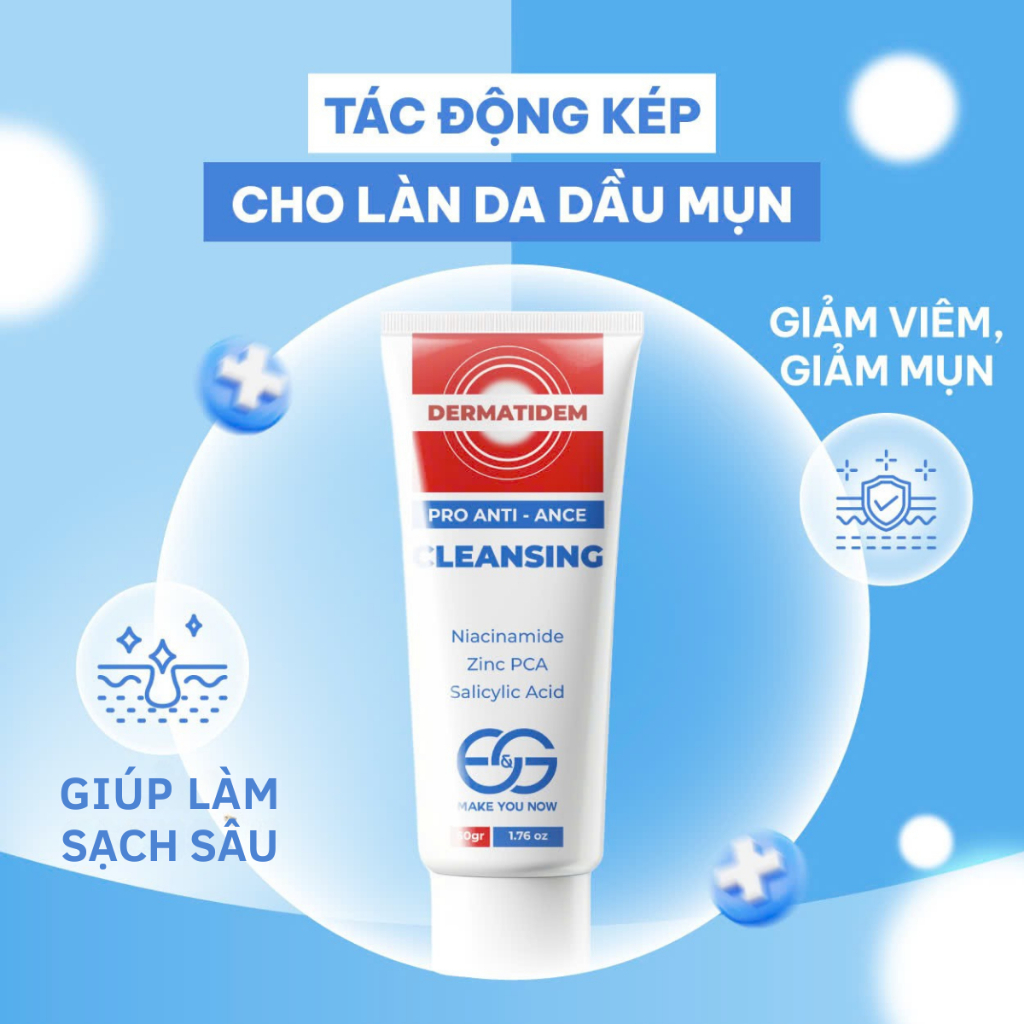Combo Sữa rửa mặt Dermatidem và Gel Chấm mụn, Giảm mụn mờ thâm Dermatidem Extra cho da nhạy cảm | BigBuy360 - bigbuy360.vn