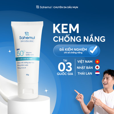 [Mua 2 kèm quà] Kem Chống Nắng Nâng Tone SAHEMUL Kiềm Dầu, Finish Đẹp Tự Nhiên Cho Mọi Loại Da 50gr
