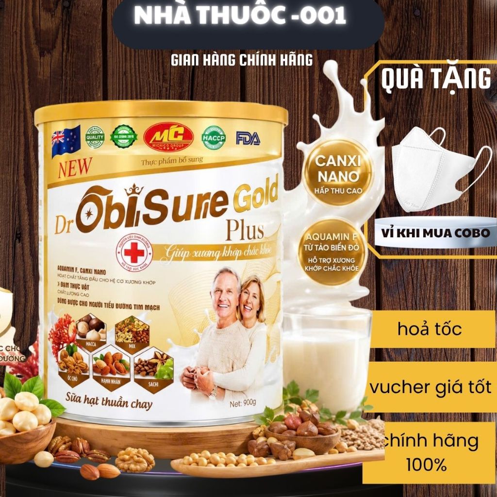 ObiSure Gold Plus 900g  +++– Sữa Hạt Dinh Dưỡng Cao Cấp Cho Cuộc Sống Khỏe Mạnh