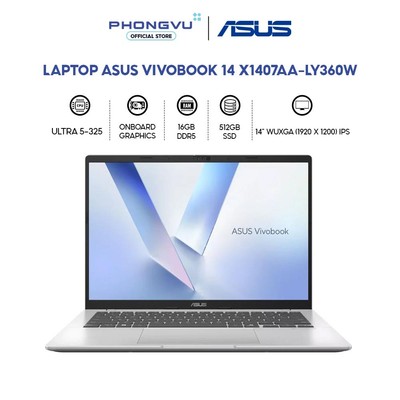 Laptop Asus Vivobook 14 X1407AA-LY360W (Ultra 5-325/ 16GB/ 512GB/ Windows 11 Home) -Bảo hành 24 tháng