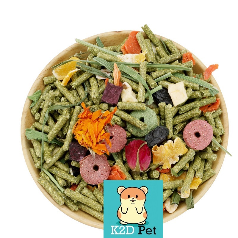 [K2D Pet] thức ăn cỏ nén cao cấp siêu ngon nhiều vitamin cho Guinea Pig (bọ ú, chuột lang), thỏ, chi