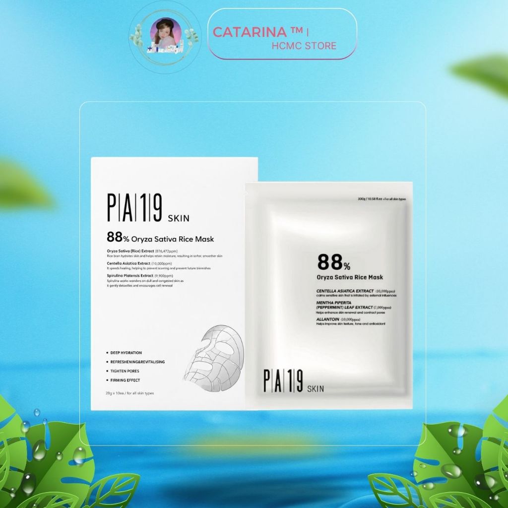 Mặt nạ gạo PA19 Skin 88% Oryza Sativa Rice Mask | Hỗ trợ cấp ẩm phục hồi se khít lỗ chân lông