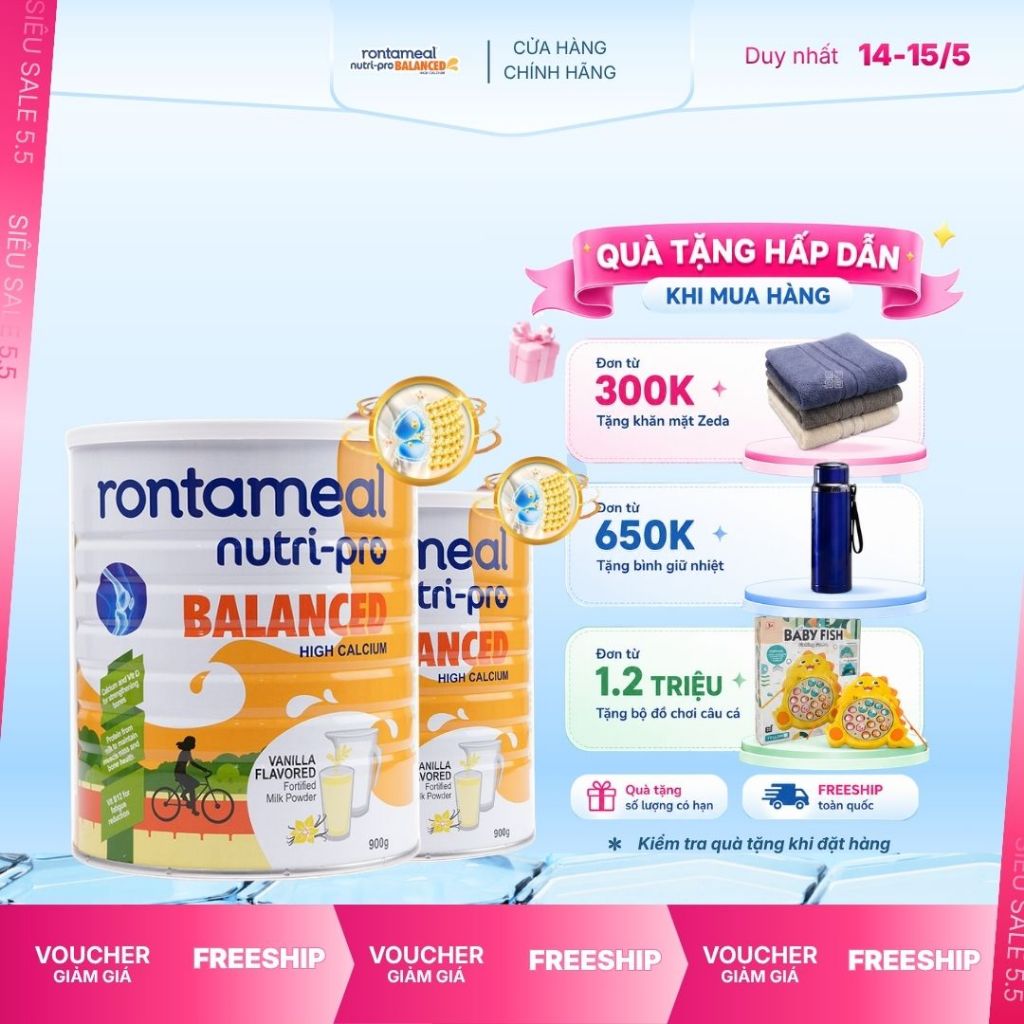 Sữa bột bổ sung Canxi, hỗ trợ xương khớp Rontameal Nutri Pro Balanced 400g/900g