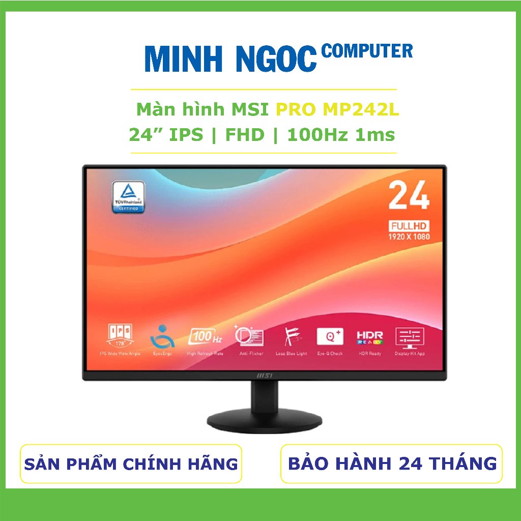 Màn hình MSI PRO MP242L 24 inch FHD 100Hz 4ms IPS | Bảo hành 24 tháng