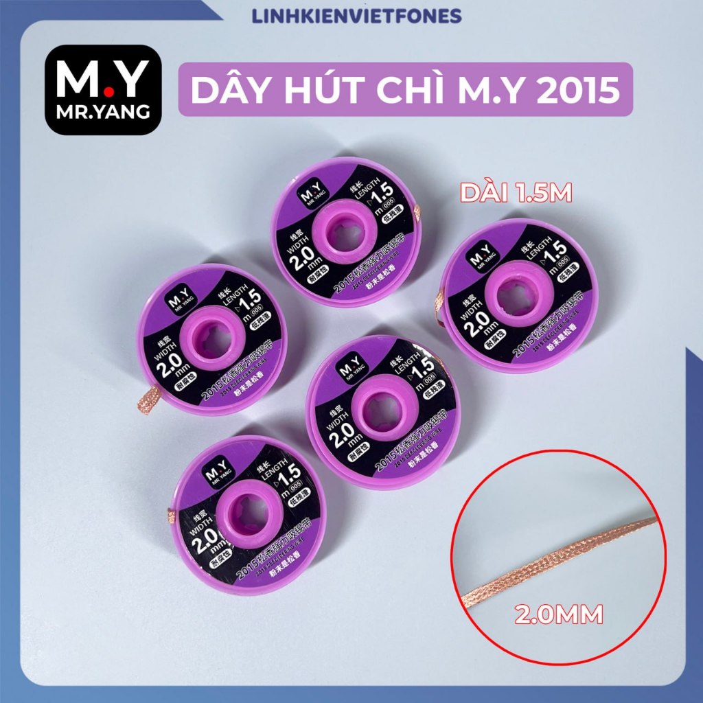 Dây hút chì M.Y 2015 (1.5M* 2mm) | 2020 (2M* 2mm) /  XANH LÁ | TÍM