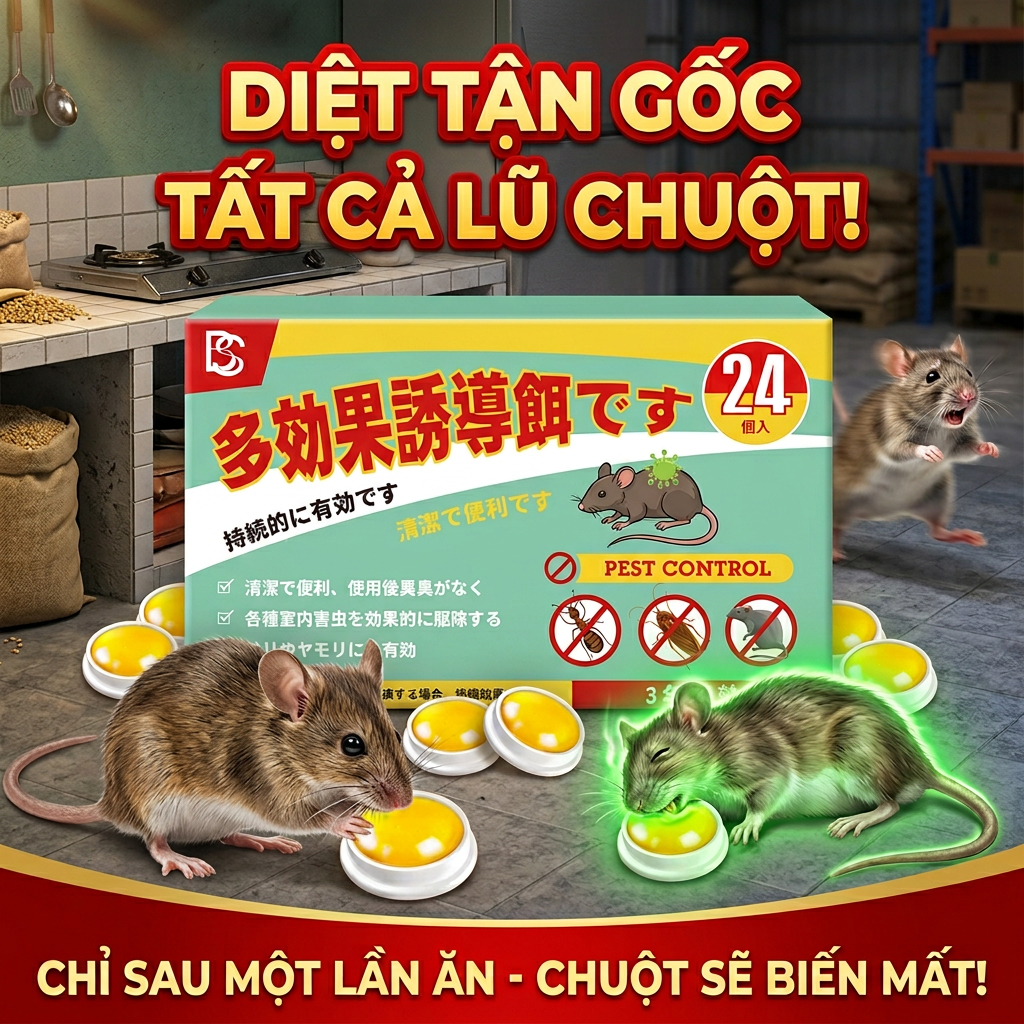 🐭 Diệt chuột tận gốc 🐭 Thuốc diệt chuột sinh học – Diệt chuột, đuổi chuột, bả diệt chuột, 1 hộp 24 v