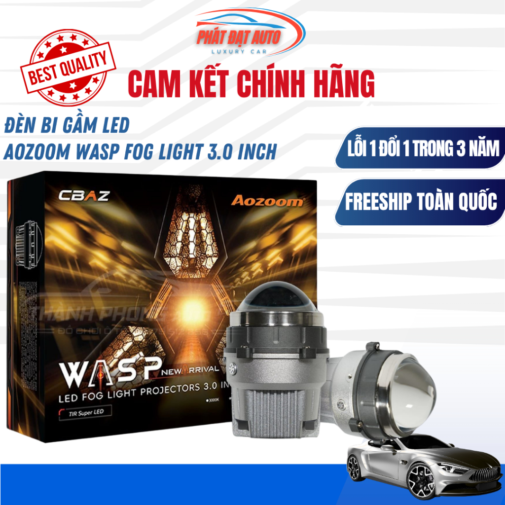 Bi Gầm LED Aozoom Wasp Fog Light 3.0inch - Chip TIR Super LED, nhiệt màu 3000K/4500K chống nước IP68
