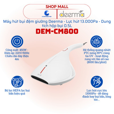 [HỎA TỐC] Máy hút bụi giường đệm Deerma DEM-CM800 - Diệt khuẩn 99,9% - Công suất 450W - Chính hãng