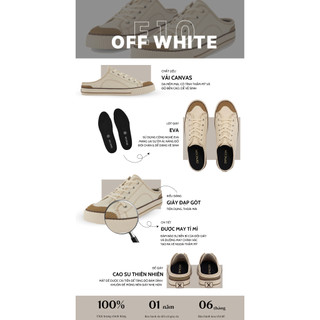 Giày Sục Đạp Gót Mules Vải Unisex DINCOX E10 WHITE