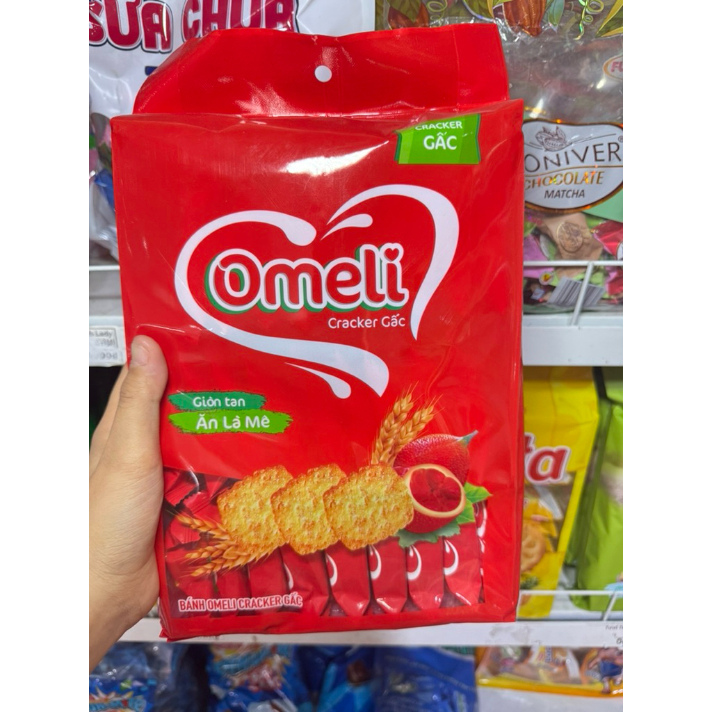 Bánh quy Omeli Cracker  Gấc Túi 300g