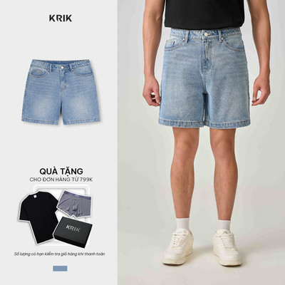 Quần Short Nam KRIK Form Classic Thiết Kế Túi Hàm Ếch Basic Trẻ Trung Năng Động QS8209