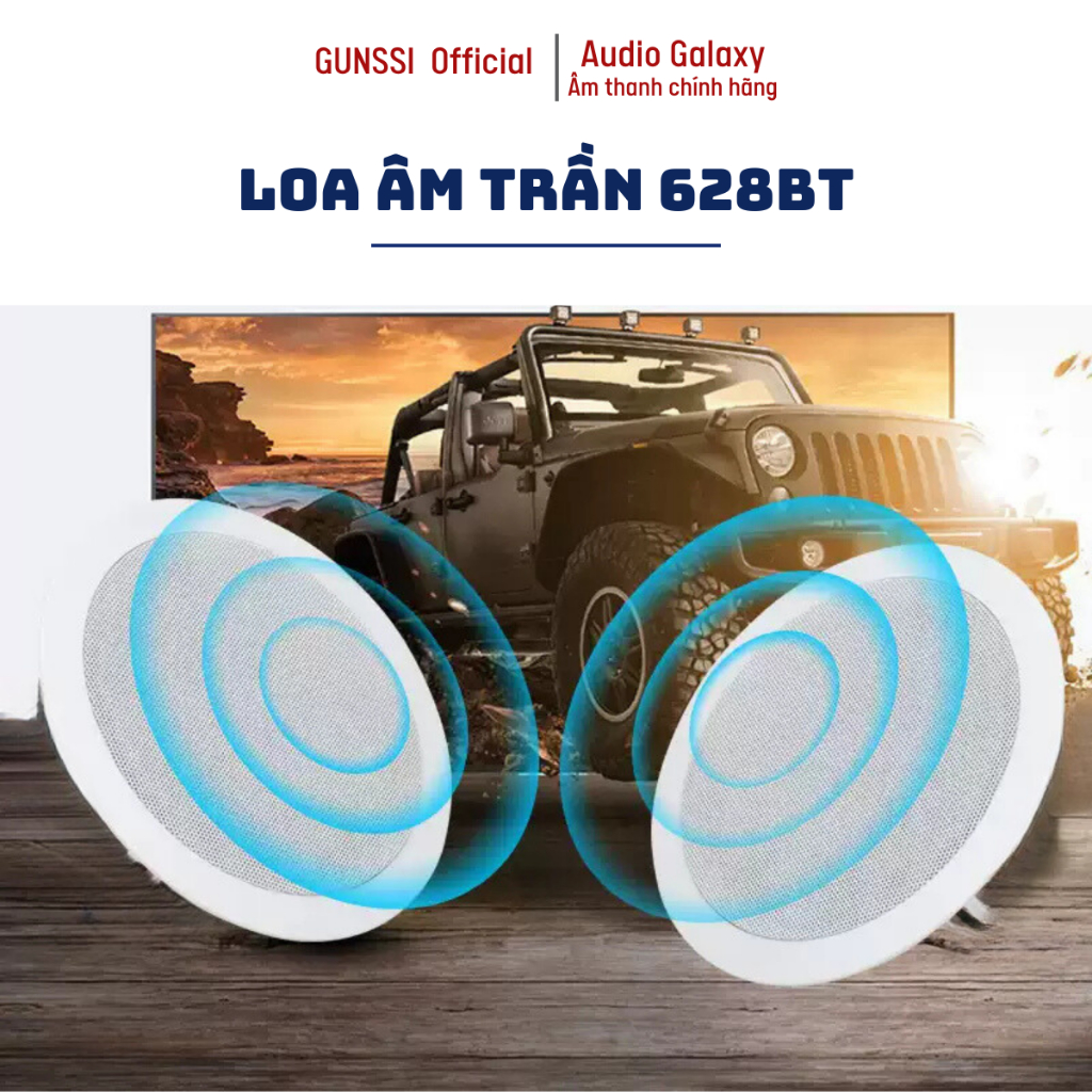 Loa âm trần 628BT có Bluetooth/ điện trở cố định dùng amply. Dùng cho spa, lớp học, hội nghị, cửa hà