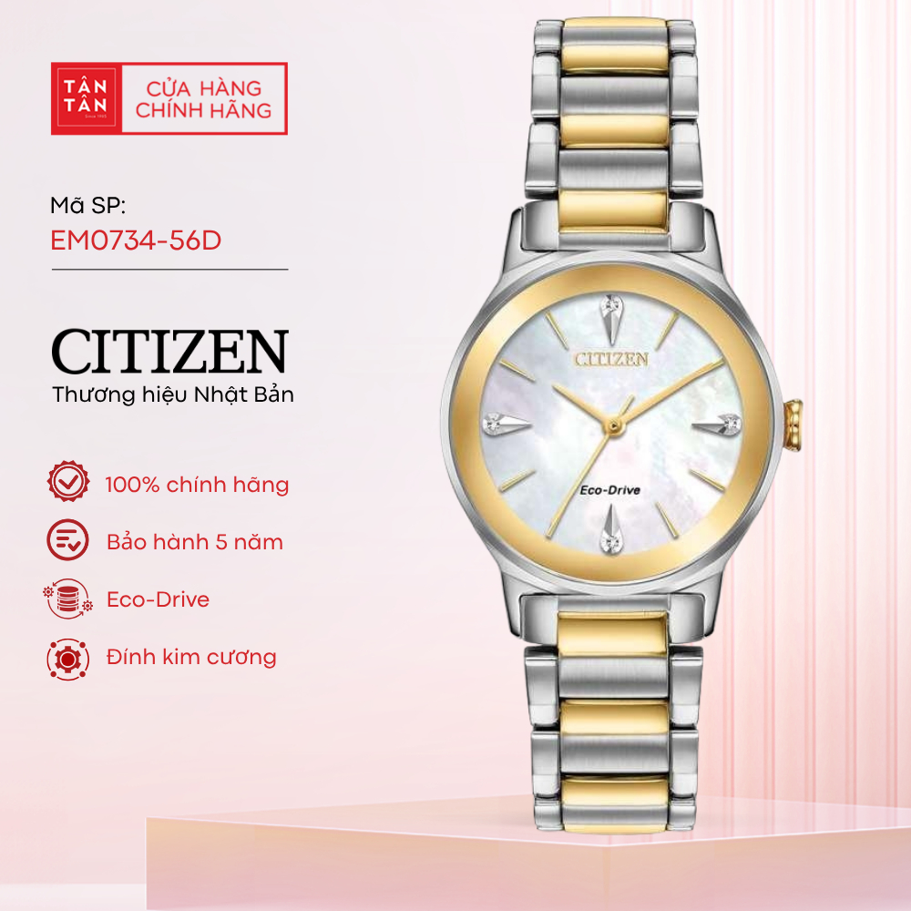 Đồng Hồ Nữ Citizen Axiom EM0734-56D Eco-Drive 28.2mm - Đồng Hồ Tân Tân