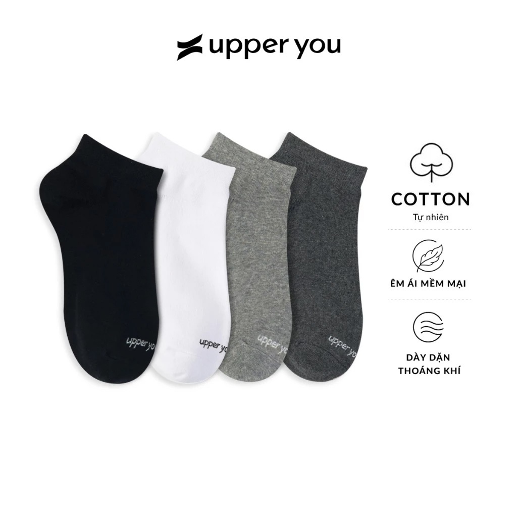 Tất Vớ Cotton Nữ UPPER YOU Cổ Ngắn Êm Ái Dày Dặn Thoáng Khí Khử Mùi Extra Soft -  BSF2001