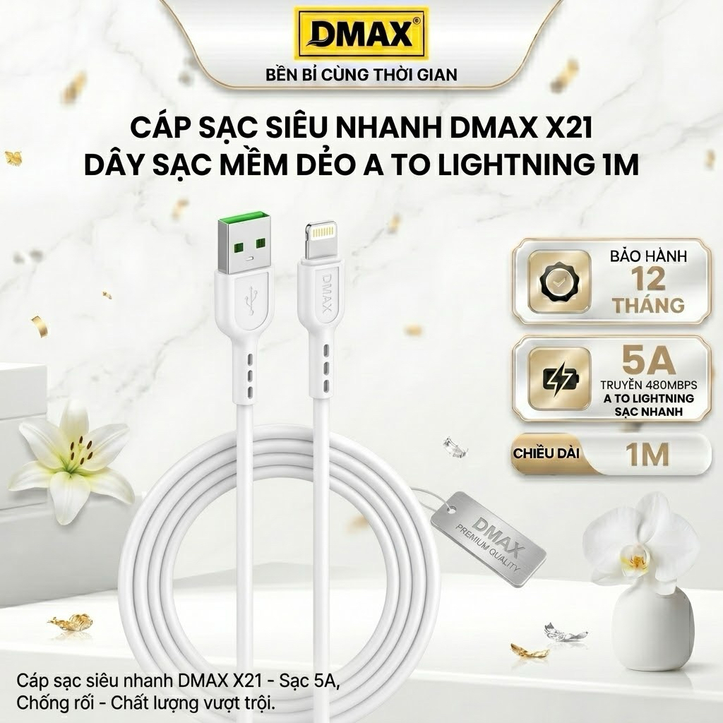 Dây cáp sạc USB-A to USB-C và Truyền dữ liệu của nhà DMAX