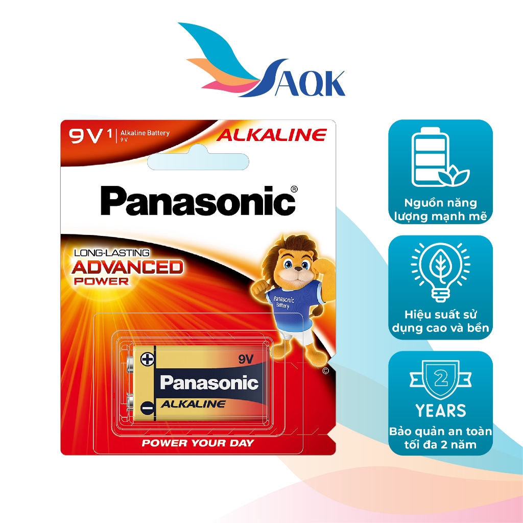 Pin kiềm Panasonic Alkaline 9V 6LR61T/1B-V (1 viên/5 viên/12 viên)