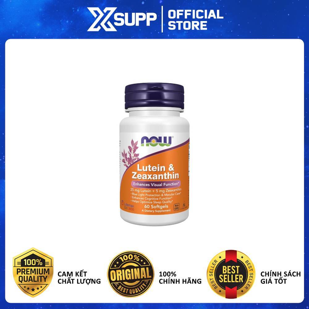 NOW  Lutein Zeaxanthin - Công Thức Dưỡng Mắt Từ Hoa Cúc Vạn Thọ