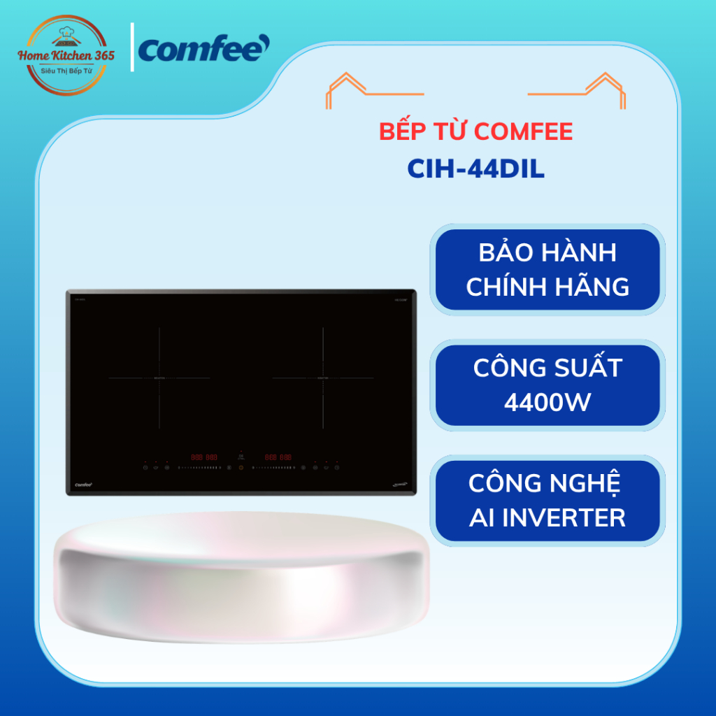Bếp từ thông minh COMFEE CIH-44DIL – AI Inverter tiết kiệm điện, Booster 2500W