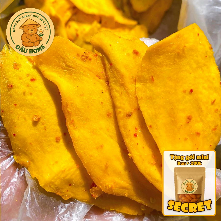 Xoài Sấy Dẻo Muối Ớt, Chua Cay Đặc Biệt, Không Xơ, Loại Ngon Nha Trang, 100g/ 200g/ 500g - Nông Sản Gốc Việt GẤU HOME