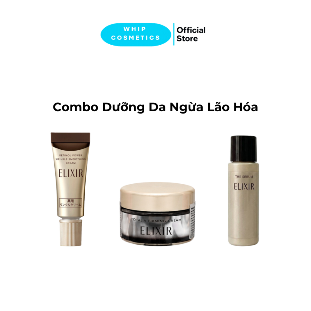 Combo Elixir Serum, Retinol Wrinkle, Total V Firming  - Bộ Dưỡng Chống Lão Hóa, Nâng Cơ