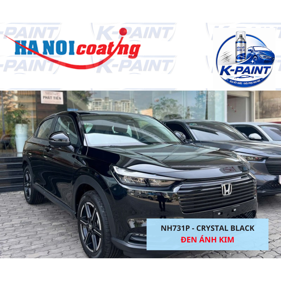 Sơn Xịt Xóa Vết Xước cho xe HONDA HR-V màu ĐEN ÁNH KIM mã màu NH731P - CRYSTAL BLACK chính hãng K-PA