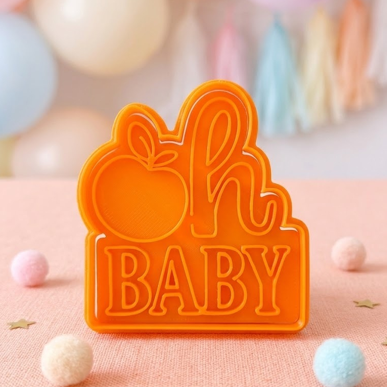 Khuôn Nhấn Chữ Oh Baby Quả Táo Dễ Thương