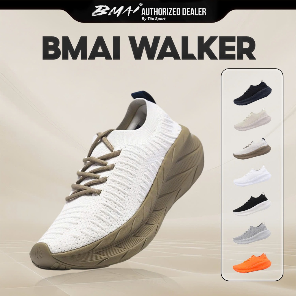 Giày Chạy Bộ BMAI Walker | Giày Chính Hãng | Giày Tập Pace Nhẹ, Đệm Êm, Thoáng Khí