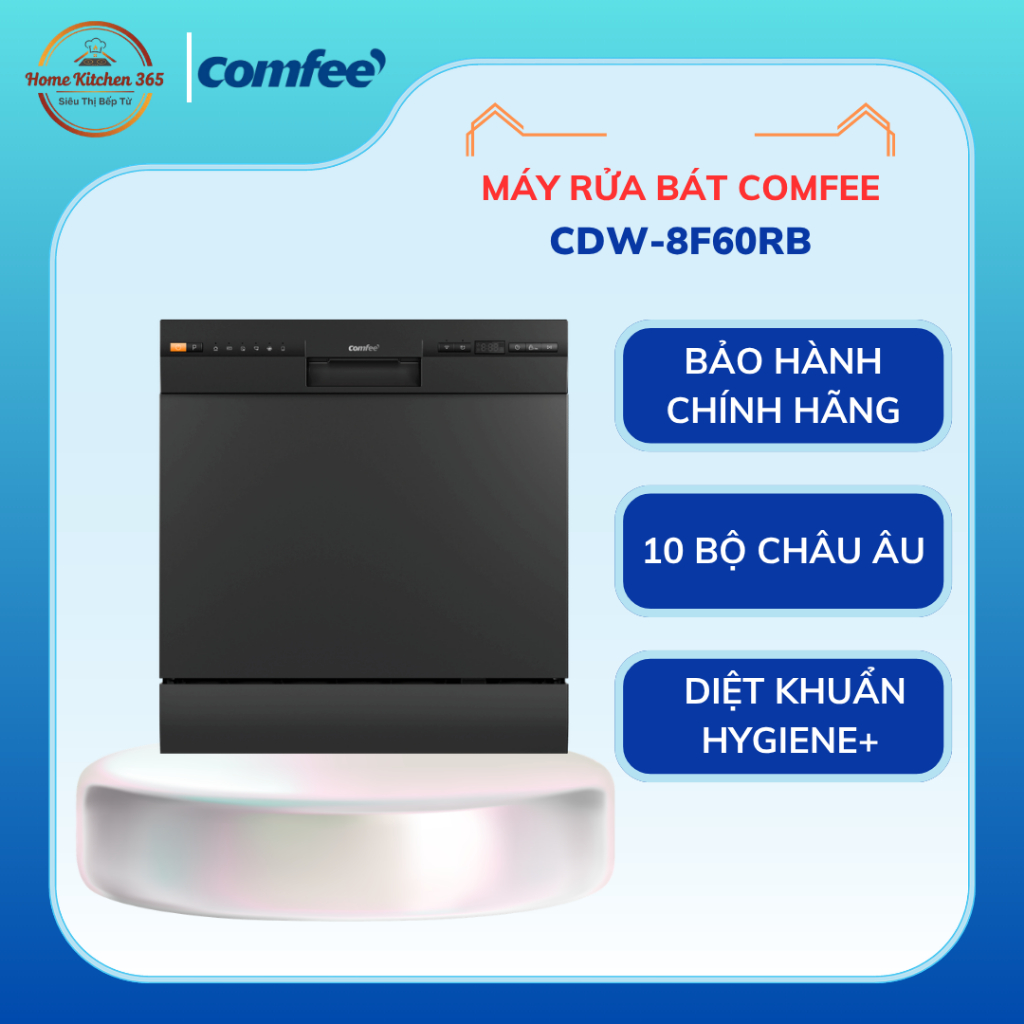 Máy rửa chén độc lập Comfee CDW-8F60RB – 10 Bộ Chén Đĩa, 7 Chương Trình Rửa