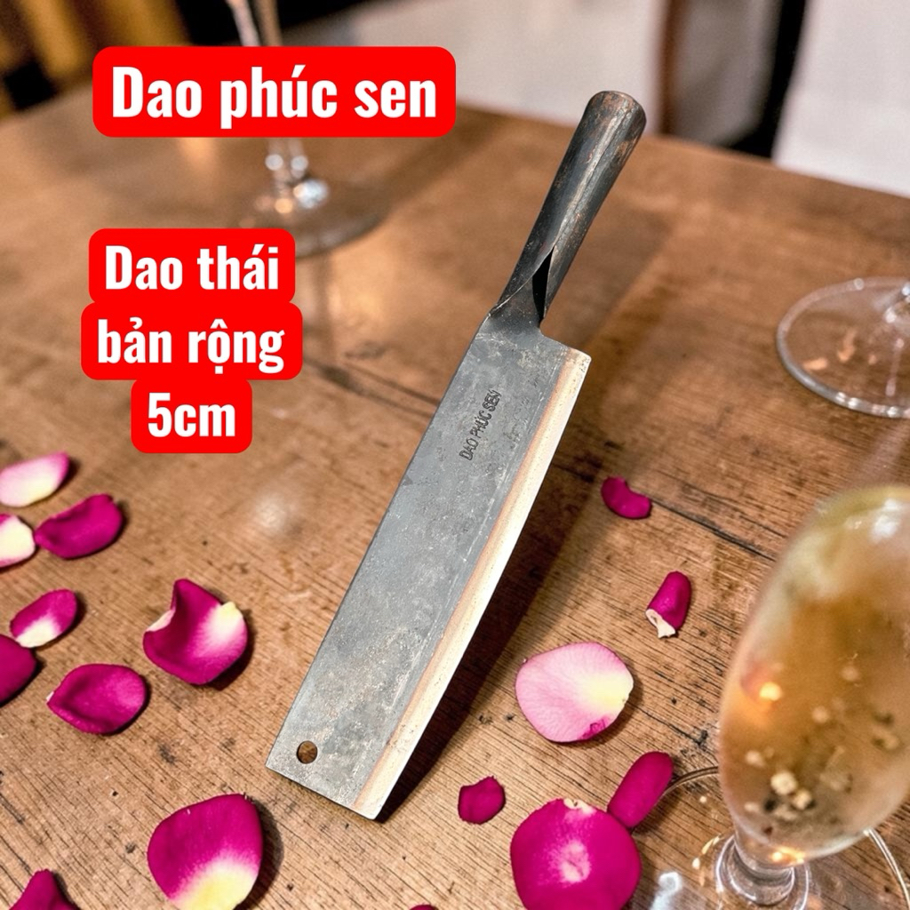 Dao chuyên thái bản nhỏ dài 30cm, rộng 5cm dao rèn từ nhíp ô tô Độ dày: 1mm.Độ rộng: 5cm.