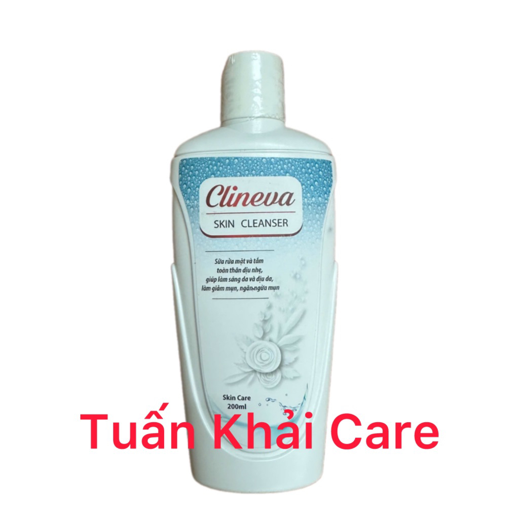 CLINEVA DERMA - CLEANSER 200ML - SỮA RỬA MẶT VÀ TẮM TOÀN THÂN DỊU NHẸ, GIẢM KÍCH ỨNG , NGĂN NGỪA MỤN