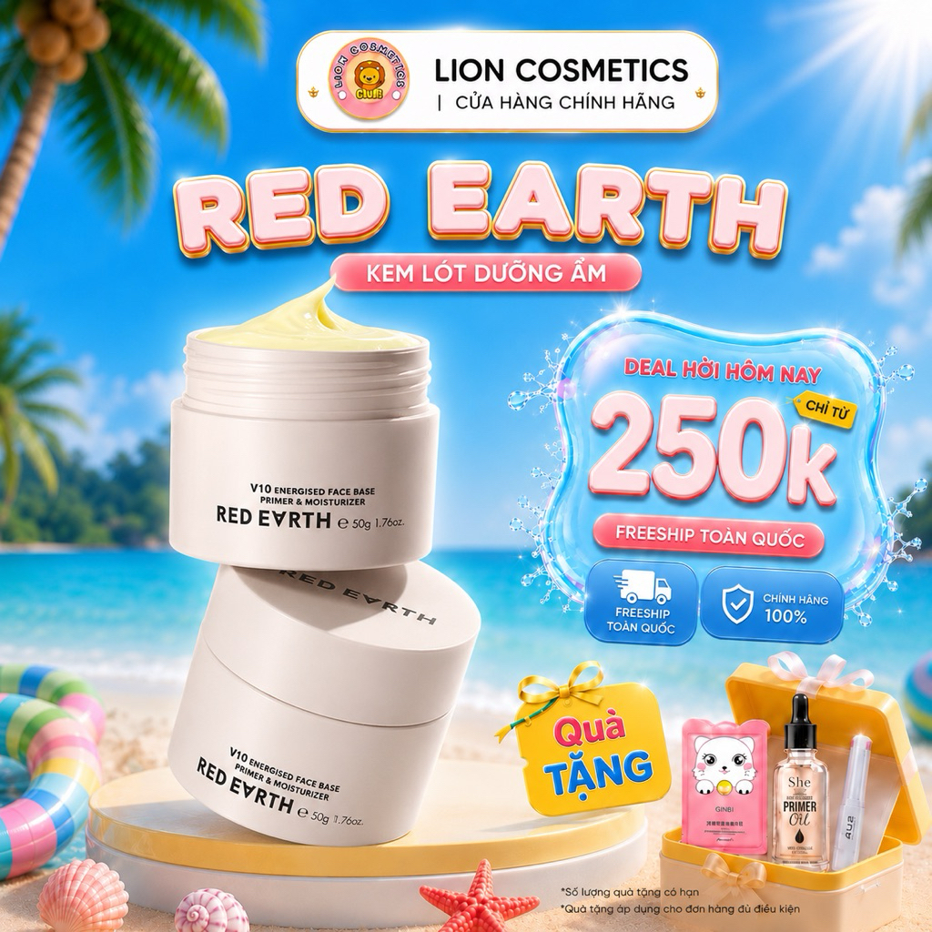 [RED EARTH] - Kem Lót RED EARTH Dưỡng Ẩm Da Mặt RED EARTH V10 Che Lỗ Chân Lông Và Dưỡng Ẩm Cao Cấp