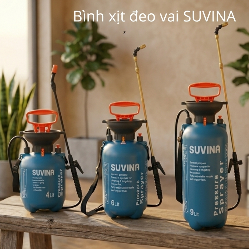 Bình Xịt Đeo Vai Suvina 4L - 6L -  9L Bình Phun Sương Tưới Lan Cây Cảnh Xịt Vệ Sinh Phun Hóa Chất